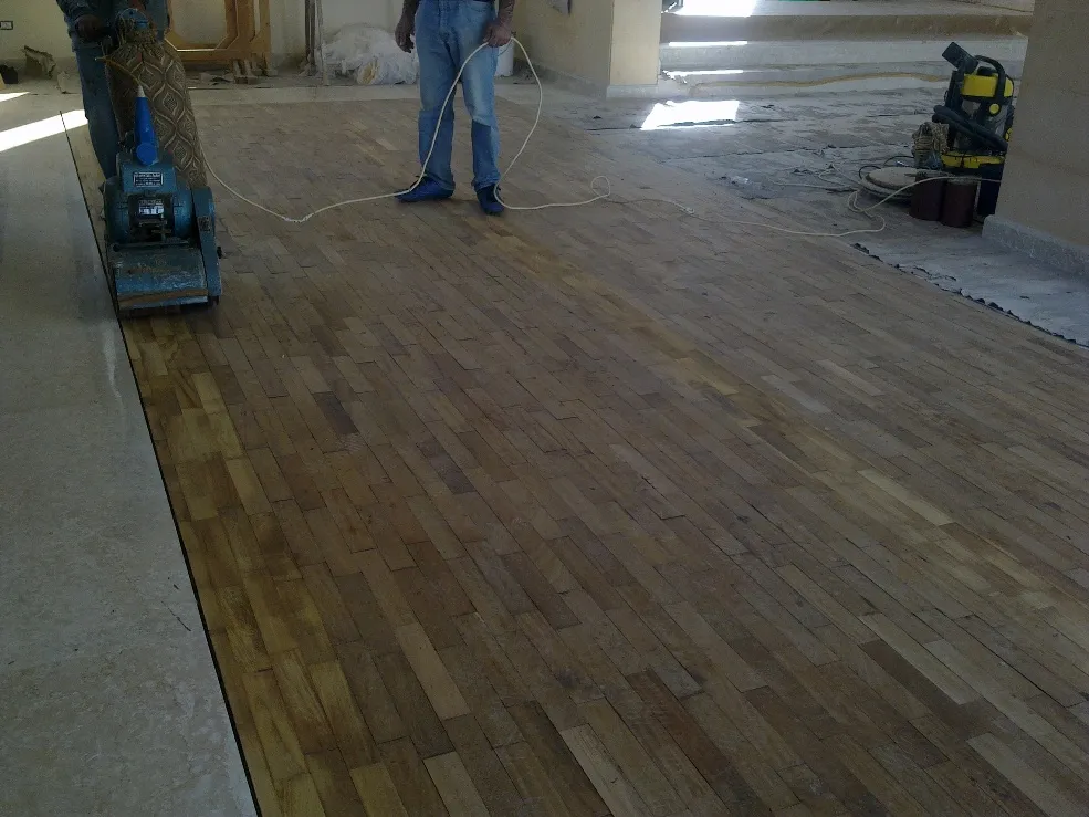 Teck Iroko 1 cm on false flooring HDF, photo 4