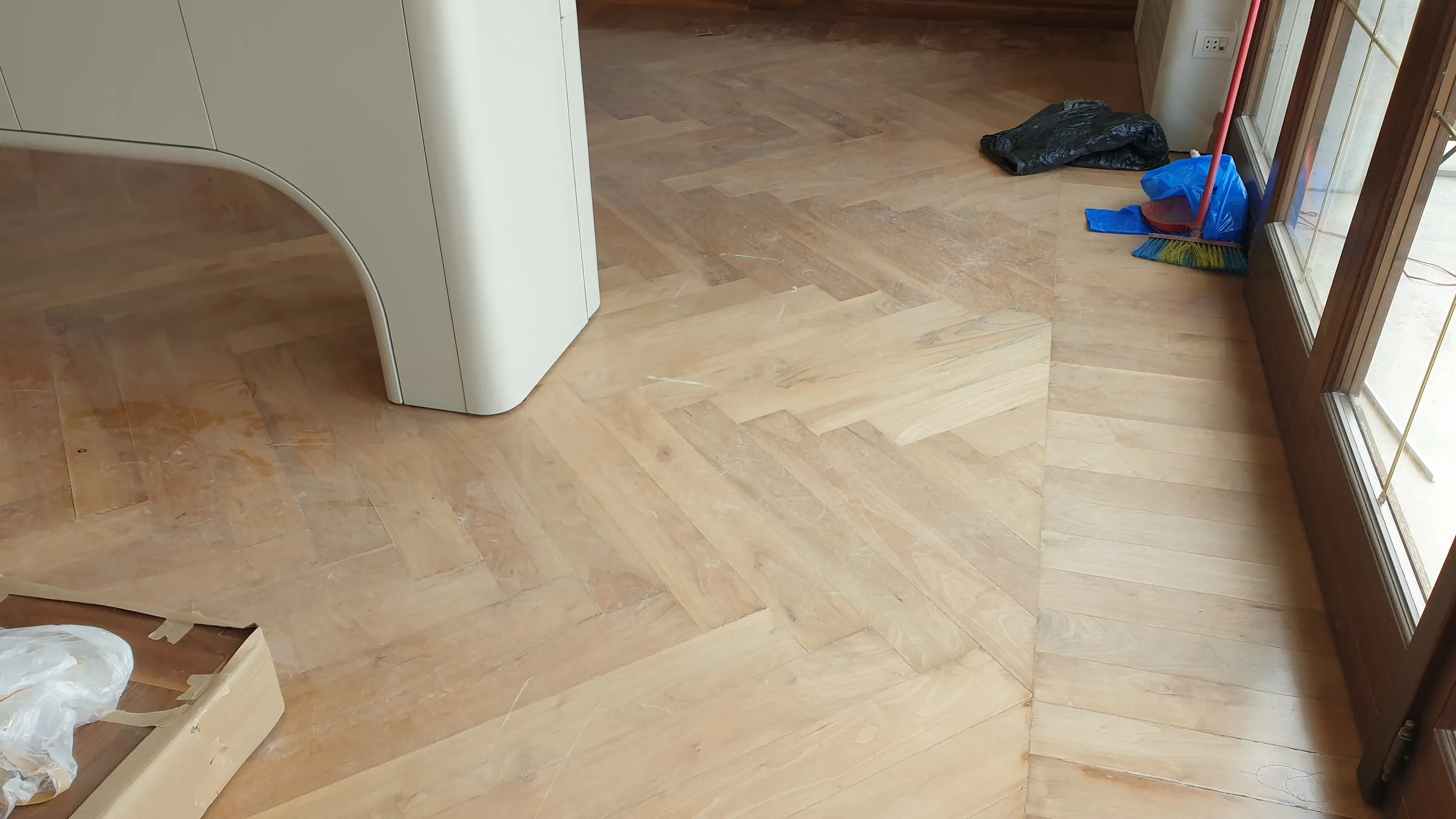 Walnut herringbone floor